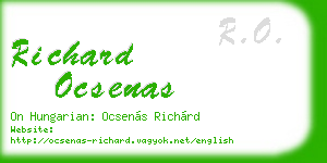 richard ocsenas business card