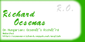 richard ocsenas business card